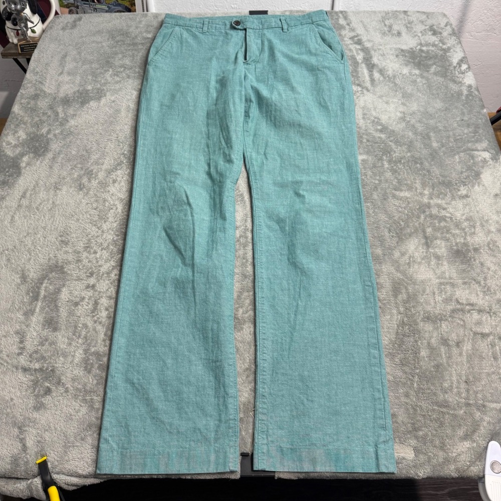 Bonobos Mens Straight Fit Chinos Teal Green Cotton Pants 31x32